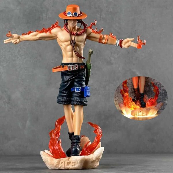 Décoration anime One Piece – Figurine LED Portgas D. Ace 28 cm