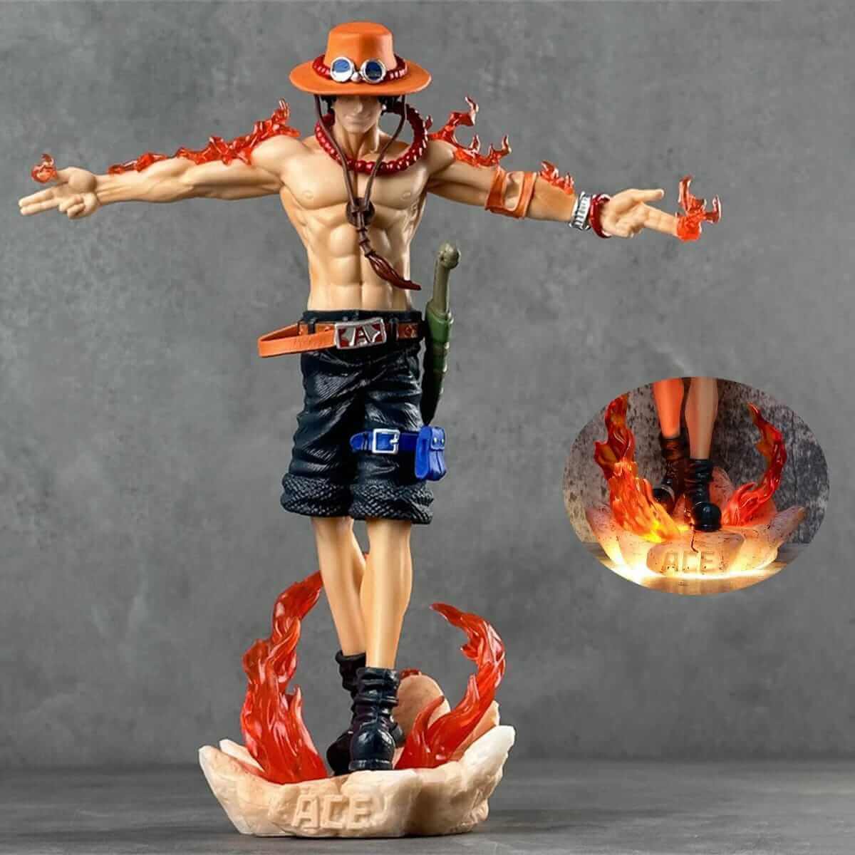 Décoration anime One Piece – Figurine LED Portgas D. Ace 28 cm