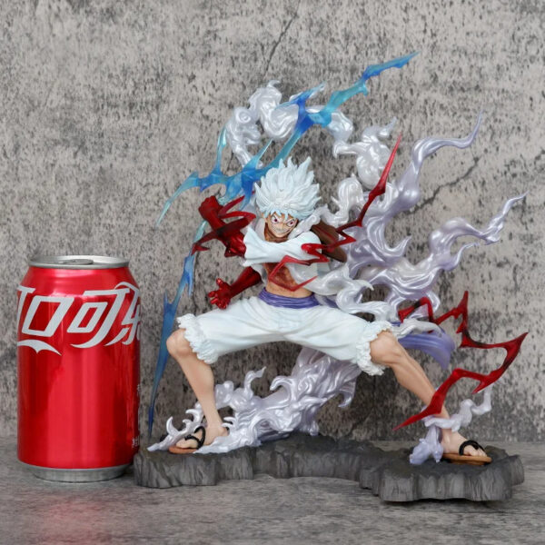 🔥 Statue Luffy Gear 5 Nika Raiden – Figurine One Piece 25cm avec Effets Éclair – Image 4