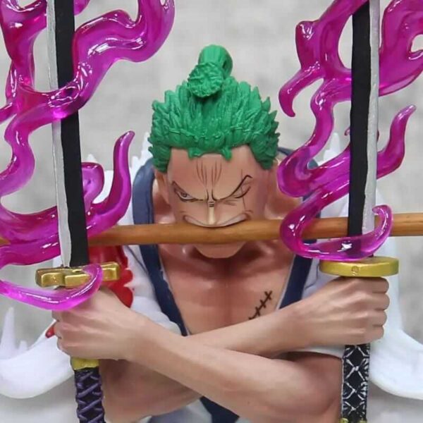 6-21 (1) Figurine Roronoa Zoro 31 cm One Piece avec effet infernal