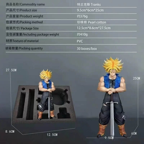 Trunks en posture de combat – Figurine collector 25 cm DBZ